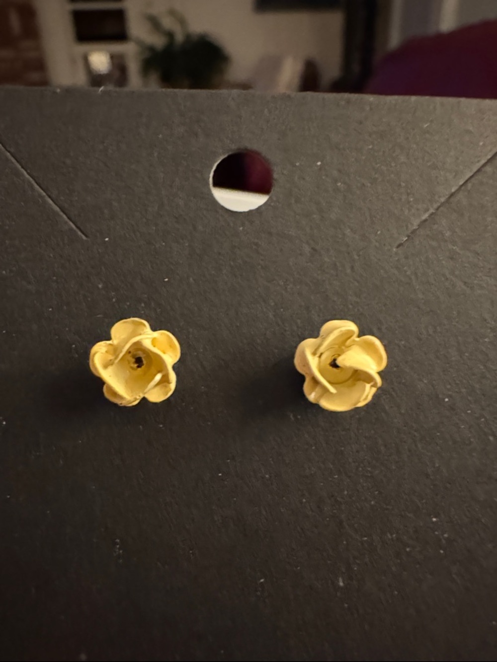 💜 Vintage Yellow Flower Stud Earrings